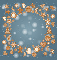 christmas holiday card with ginger cookies vector image