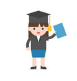 cute character graduate student and diploma vector image