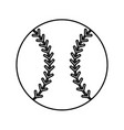 ball baseball sport equipment outline vector image