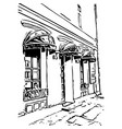 street cafe in digital sketch style vector image