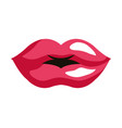 female lips pop art style vector image