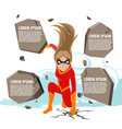 superhero actions cartoon woman template vector image