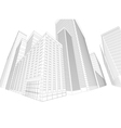 townscape wireframe building vector image