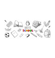 welcome back to school collection hand vector image