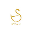 swan logogolden logo animal vector image