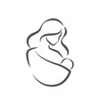 logo with mother and baby silhouette icon vector image