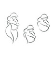 set of logo with mother and baby silhouette icon vector image