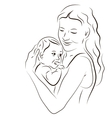 mother and her baby vector image