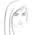 young woman face with long blond hair vector image