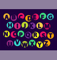 abc letters color font sample isolated on black vector image