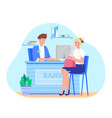 banking inscription bank man at table in office vector image