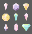 set of glass crystals and gemstones vector image