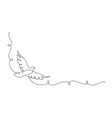 one continuous line drawing of flying dove bird vector image