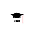 congrats grad 2021 label on white vector image