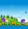 cartoon insects in the garden vector image