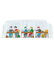 students sitting at desks visiting lecture vector image