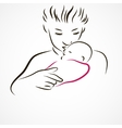 mother with a sleeping baby vector image