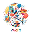 celebration background with party icons vector image