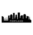 portland skyline silhouette black city vector image