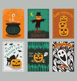 collection of halloween greeting cards vector image