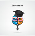 creative brain graduation concept vector image