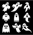 set of halloween ghosts isolated on background vector image