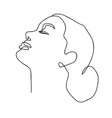 woman profile beauty concept continuous line vector image