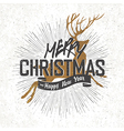 christmas card with deer silhouette vector image