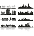 silhouette of city vector image