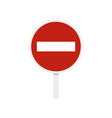 no entry traffic sign icon flat style vector image