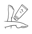 moisturizing foot cream sunblock linear icon vector image