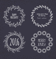 christmas wreath drawn set vector image