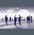 business team silhouette businesspeople group vector image