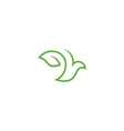 bird leaf logo icon line art outline templa vector image