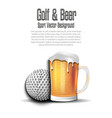 golf ball with mug beer vector image