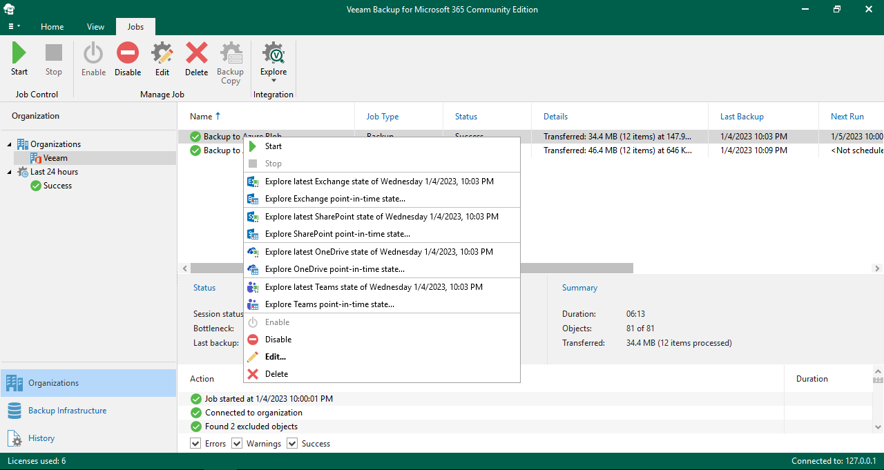 Mit Veeam Backup for Microsoft 365 können Sie Ihr Microsoft 365-Backup genau nach dem Zustand durchsuchen, in dem Sie Ihre Daten benötigen.