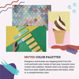 Free  Template: Palette de couleurs sourdes Post Instagram