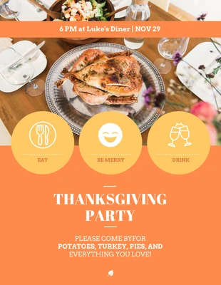 premium  Template: Golden Turkey Thanksgiving Poster