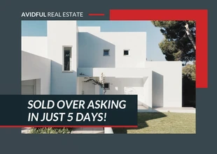 premium  Template: Sold Property Real Estate Postcard