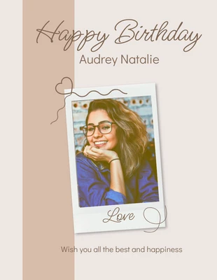 Free  Template: Affiche Anniversaire Unique Polaroid Chocolat