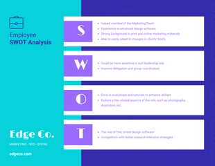 Free  Template: تحليل SWOT لموظفي الشركات