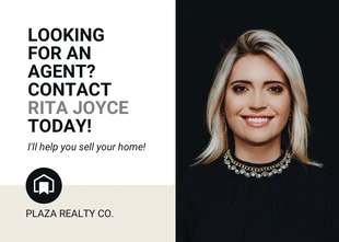 Free  Template: Simple Headshot Real Estate Postcard