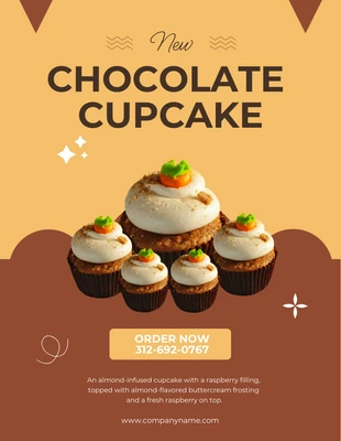 Free  Template: Flyer Promotion Cupcake au chocolat