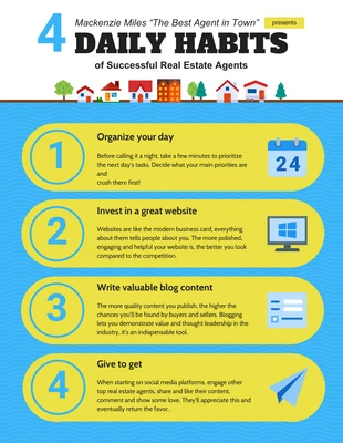 premium  Template: Real Estate Agents Habits Infographic Template