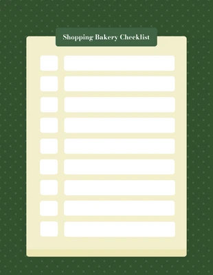 Free  Template: Liste de contrôle pour les boulangeries Green Simple Shopping