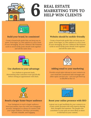 Free  Template: Real Estate Marketing Tips Infographic Template