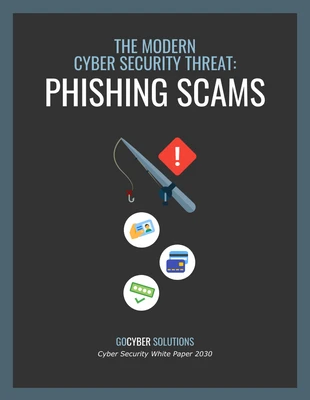 Free  Template: Cyber Security Phishing Scam White Paper Template