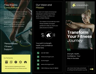 business  Template: Gym Tri Fold Brochure Template