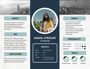 premium  Template: White Blue Diagram User Persona Template