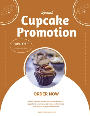 Free  Template: Cupcake aux bananes et promotion au chocolat